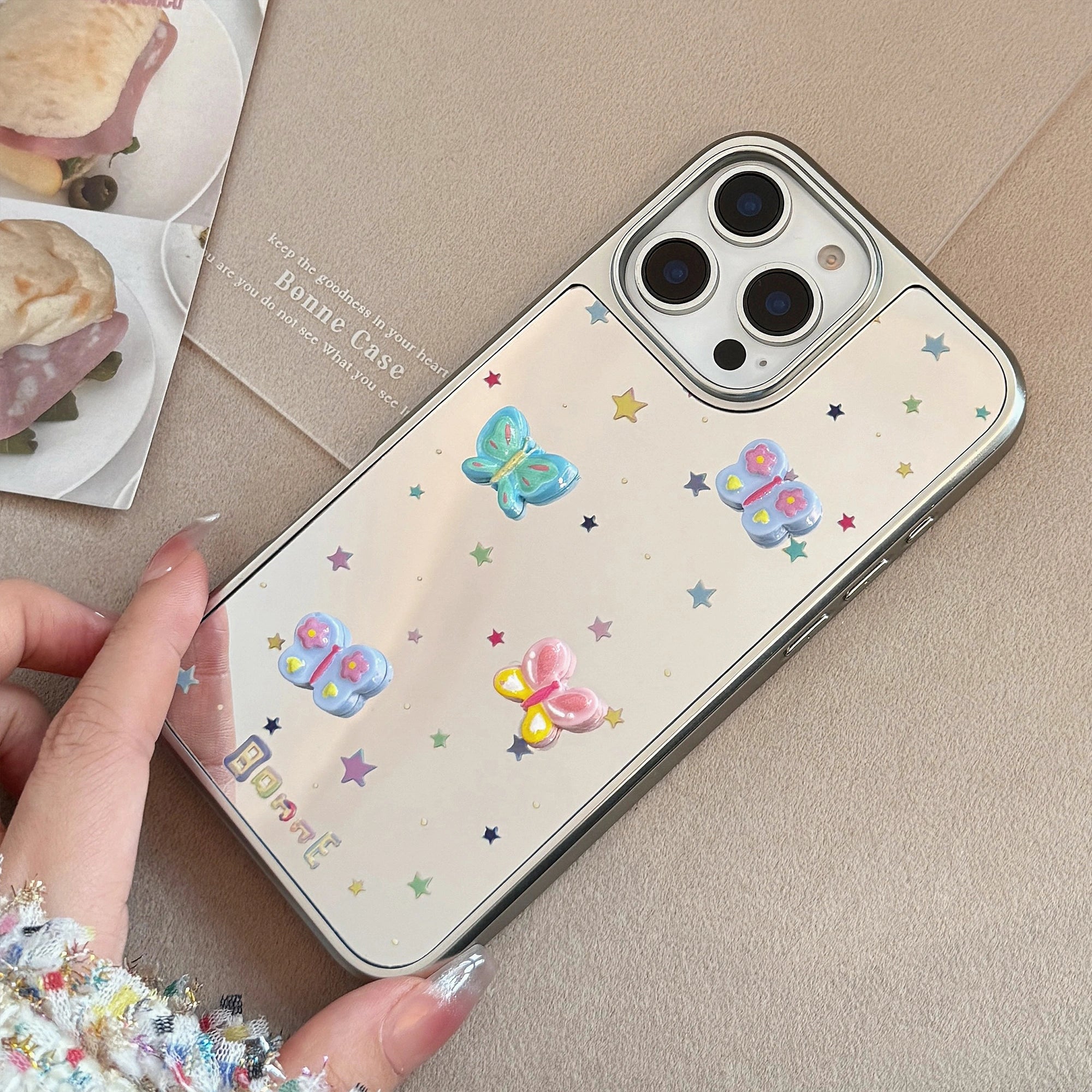 Colorful Stars & Butterflies - iPhone Case